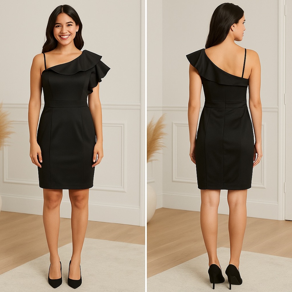 Elegant Black One-Shoulder Dress